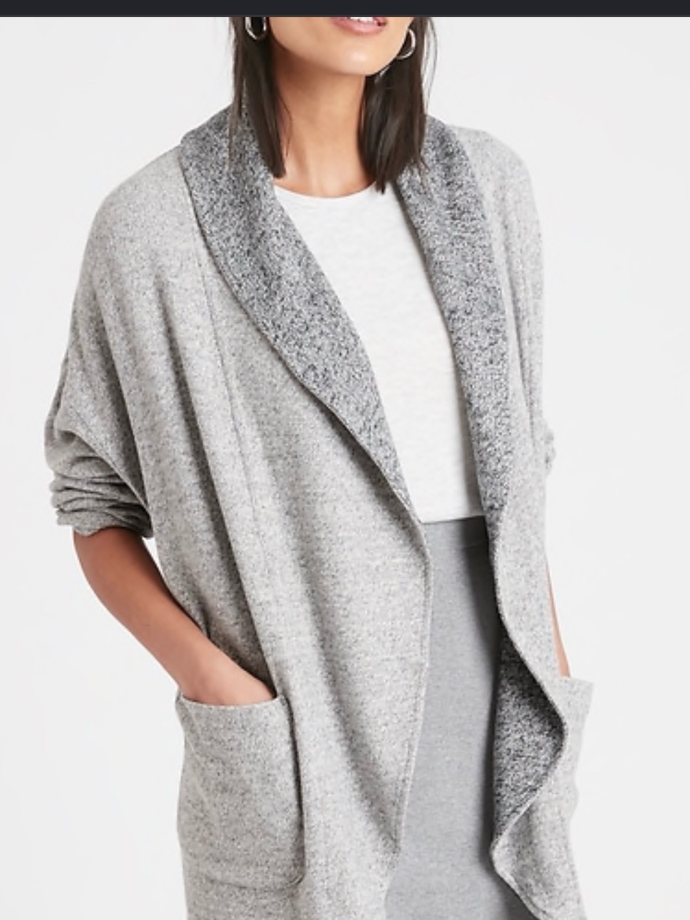 Banana Republic Heathered Shawl Collar Open Cardigan M/L